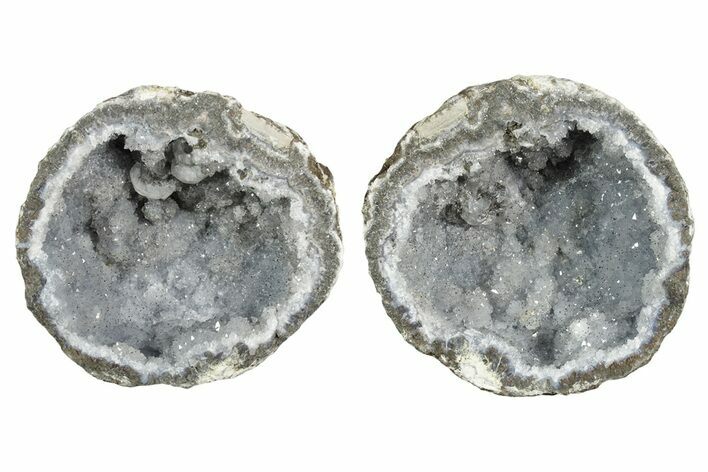 Las Choyas Coconut Geode with Quartz & Calcite (Pair) - Mexico #348467